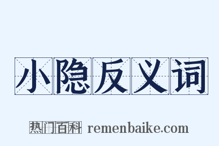 小隐反义词是什么意思的图片